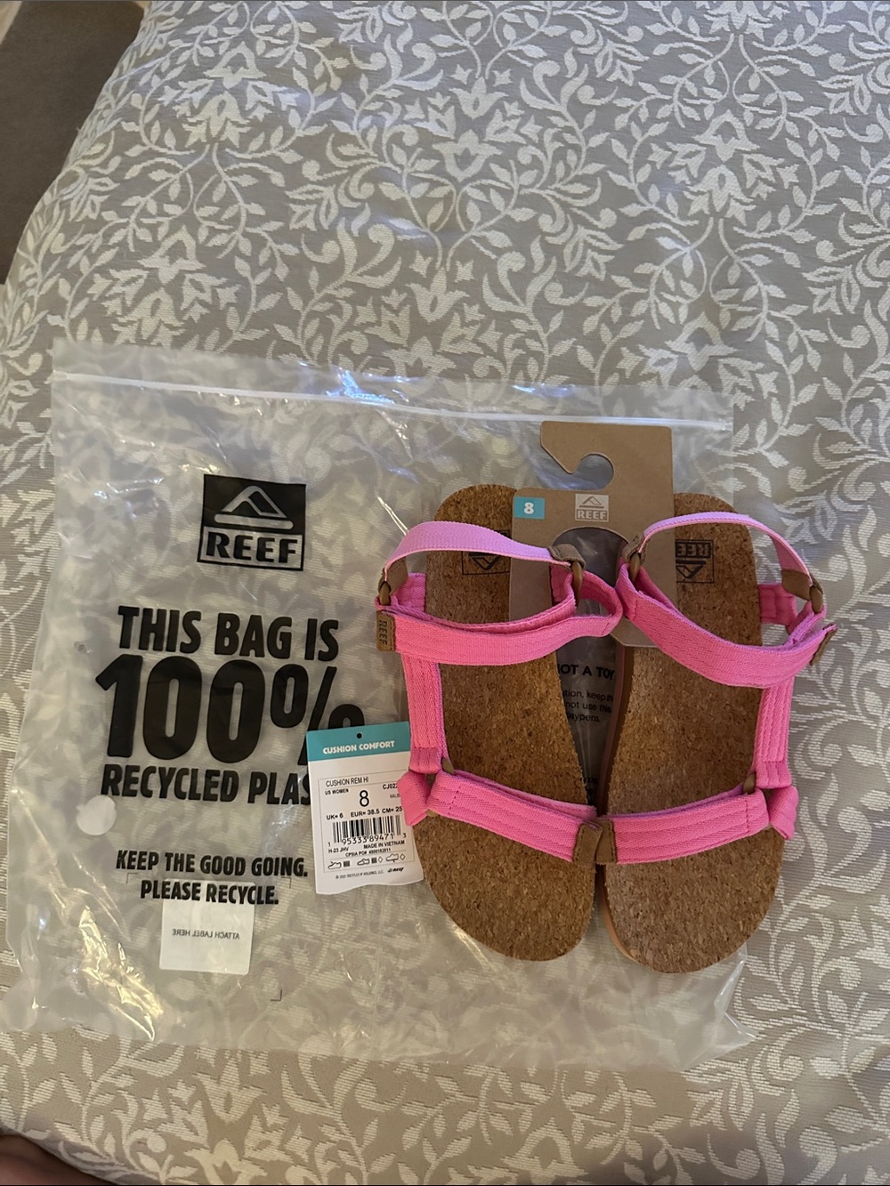Reef Malibu Pink Cushion REM HI Women's Sandals sz8